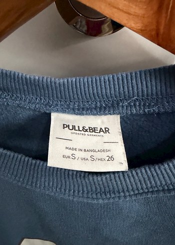 Pull&Bear Mavi Kadın Oversize Sweatshirt SOHO Baskılı - Görsel 2