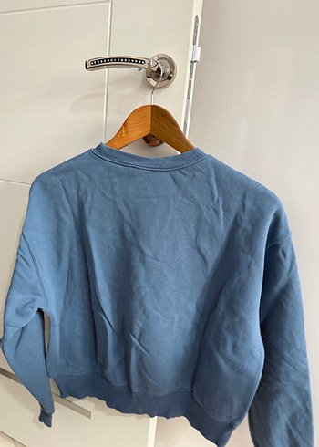 Pull&Bear Mavi Kadın Oversize Sweatshirt SOHO Baskılı - Görsel 3