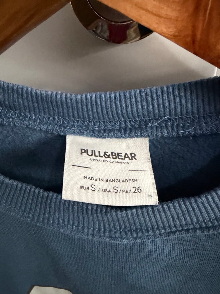 Pull&Bear Mavi Kadın Oversize Sweatshirt SOHO Baskılı - Görsel 2