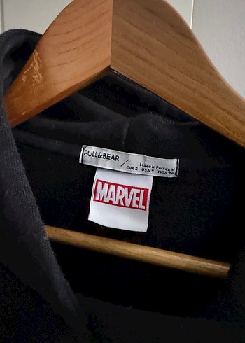 P&B Marvel Baskılı Siyah Kapüşonlu Sweatshirt - Görsel 2
