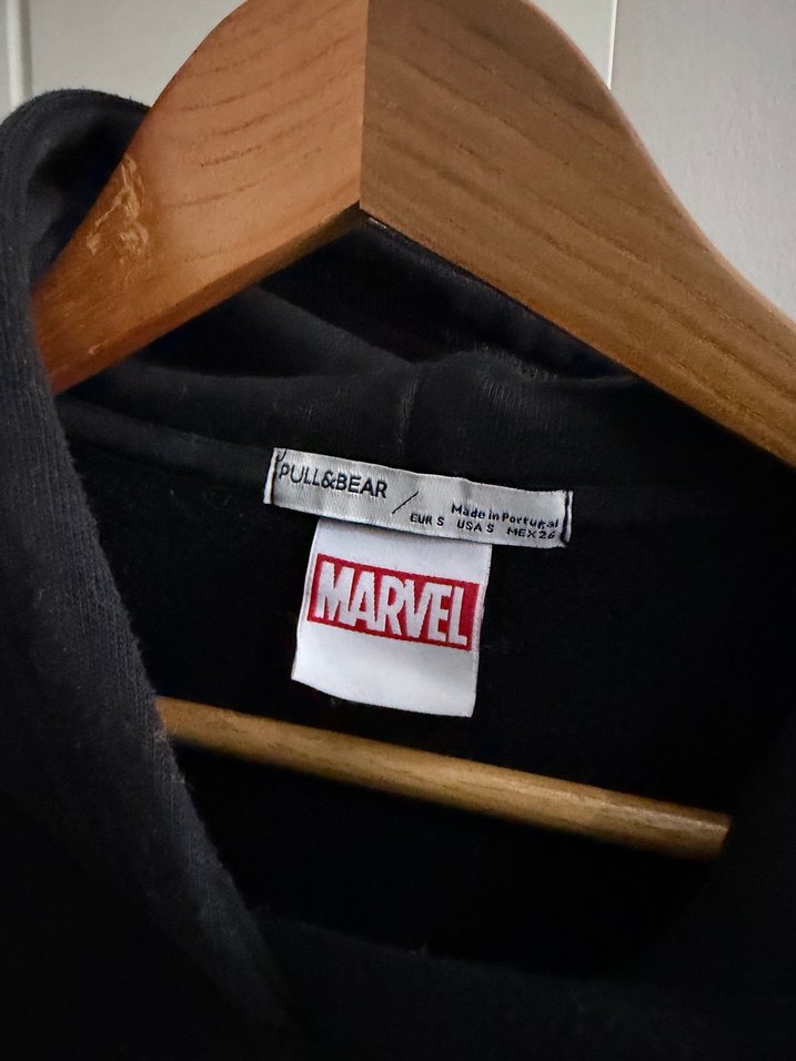 P&B Marvel Baskılı Siyah Kapüşonlu Sweatshirt - Görsel 2