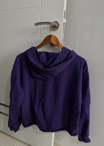 Trendyol Mor Kapüşonlu Salaş Sweatshirt - Görsel 3