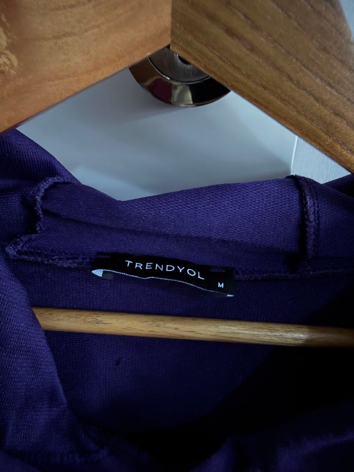 Trendyol Mor Kapüşonlu Salaş Sweatshirt - Görsel 2