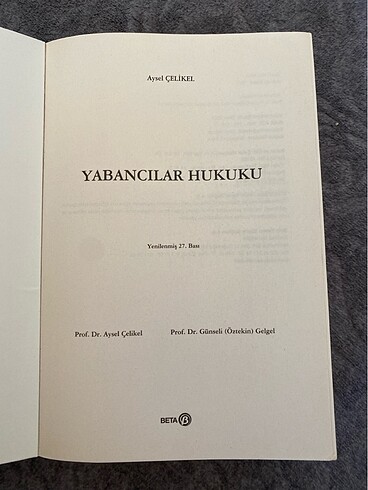  Yabancılar hukuku - aysel çelikel