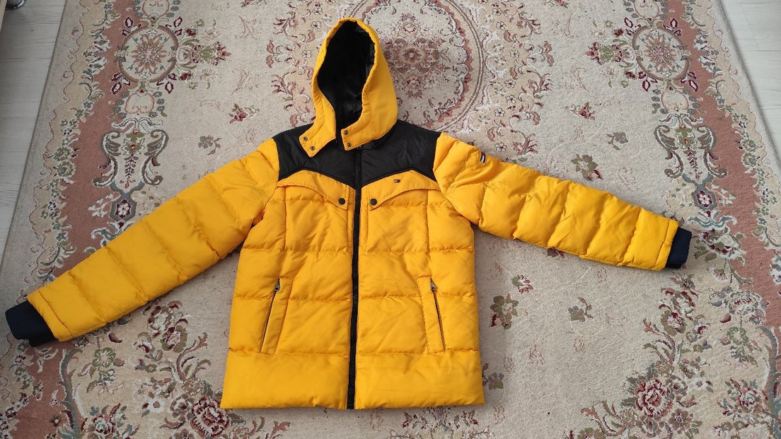 Sarı Kapüşonlu erkek  Mont - Görsel 2