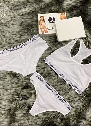 Calvin Klein Büstiyer takım 3 lü set tanga külot iç çamaşırı