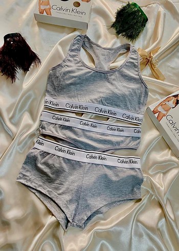 Calvin Klein Gri Mini Atlet ve Külot Takımı