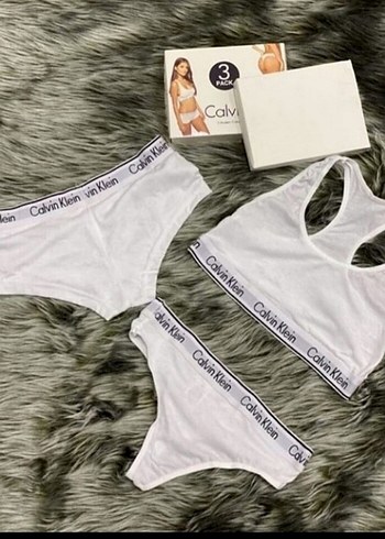 Calvin Klein Beyaz Kadın Atlet ve Külot Seti