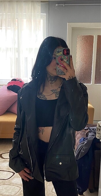 Oversize deri ceket