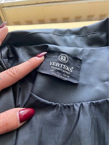 l Beden Oversize deri ceket