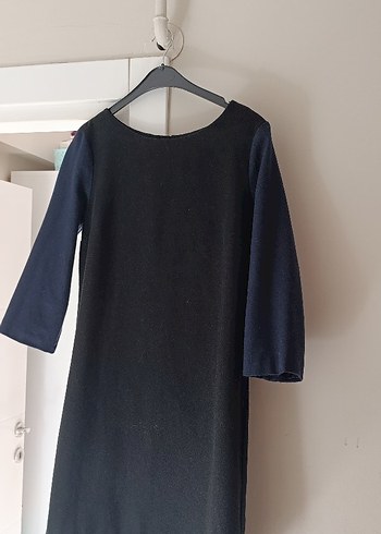 Siyah Midi Rahat Kesim Elbise - Görsel 2