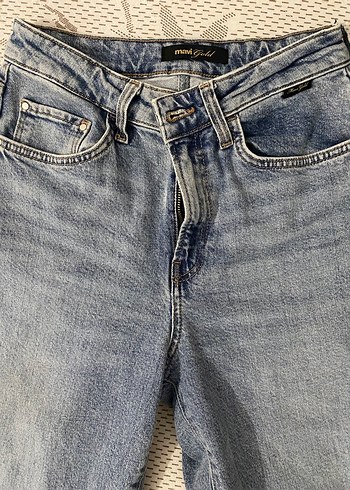 Kadın Mavi mom Denim Pantolon