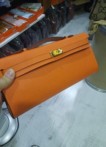 Beden turuncu Renk Hermes Kelly clutch