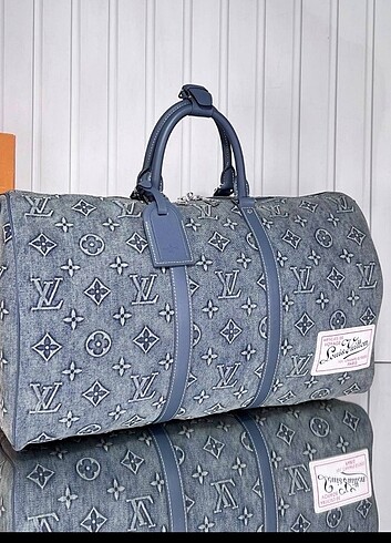  Beden mavi Renk Louis Vuitton Keepall Bandouliere Denim 50