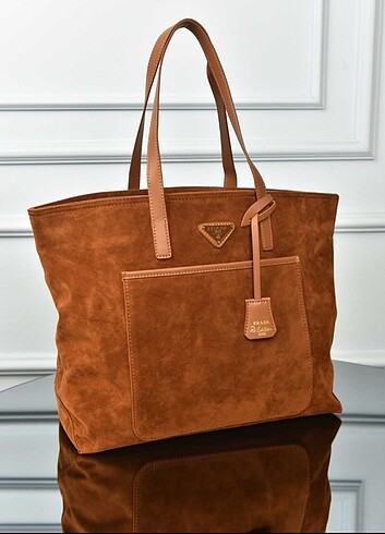 Beden kahverengi Renk PRADA - Re-Edition 1978 Large Suede Tote Bag