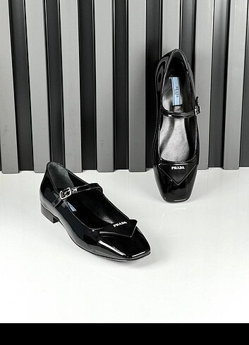 Prada Babet Prada Leather Ballerinas New (Deri- Rugan)