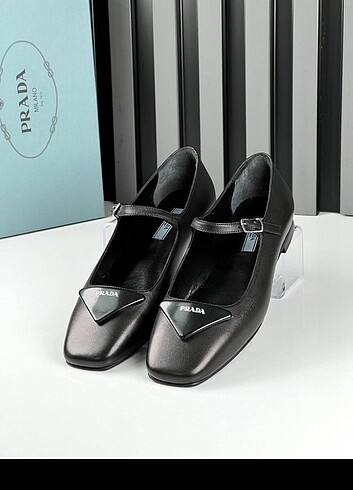 Prada Prada Babet Prada Leather Ballerinas New (Deri- Rugan)