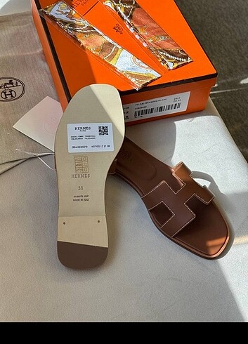 38 Beden kahverengi Renk Hermes Oran Sandal No: 37-38-39-40-41