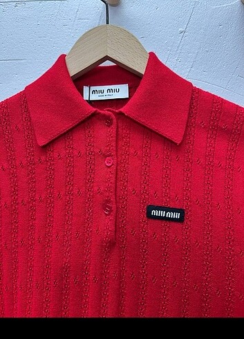 m Beden kırmızı Renk Miu miu Cashmere and silk polo sweater