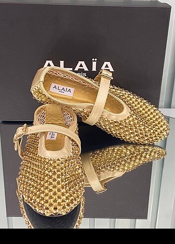 38 Beden altın Renk Alaia Stons Ballerinas
