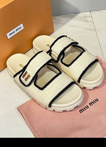 38 Beden ten rengi Renk Miu Miu Knitting Slipper