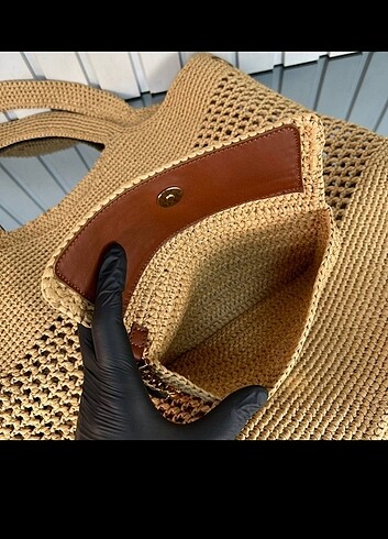  Beden camel Renk Saint Laurent Icare Maxi Raffia Bag