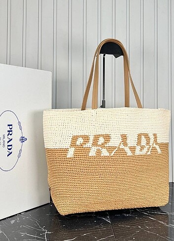 Prada Raffia Tote Bag