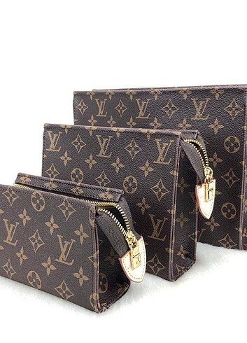 Louis Vuitton Toiletry Pouch 26, 19, ve 15 cm 3lü set