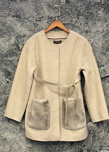 Loro Piana Wool And Cashmere Wrap Coat With Mink Fur Pocket