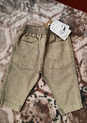 Panço Erkek Çocuk Haki Batik Desenli Bol Kesim Kot Pantolon