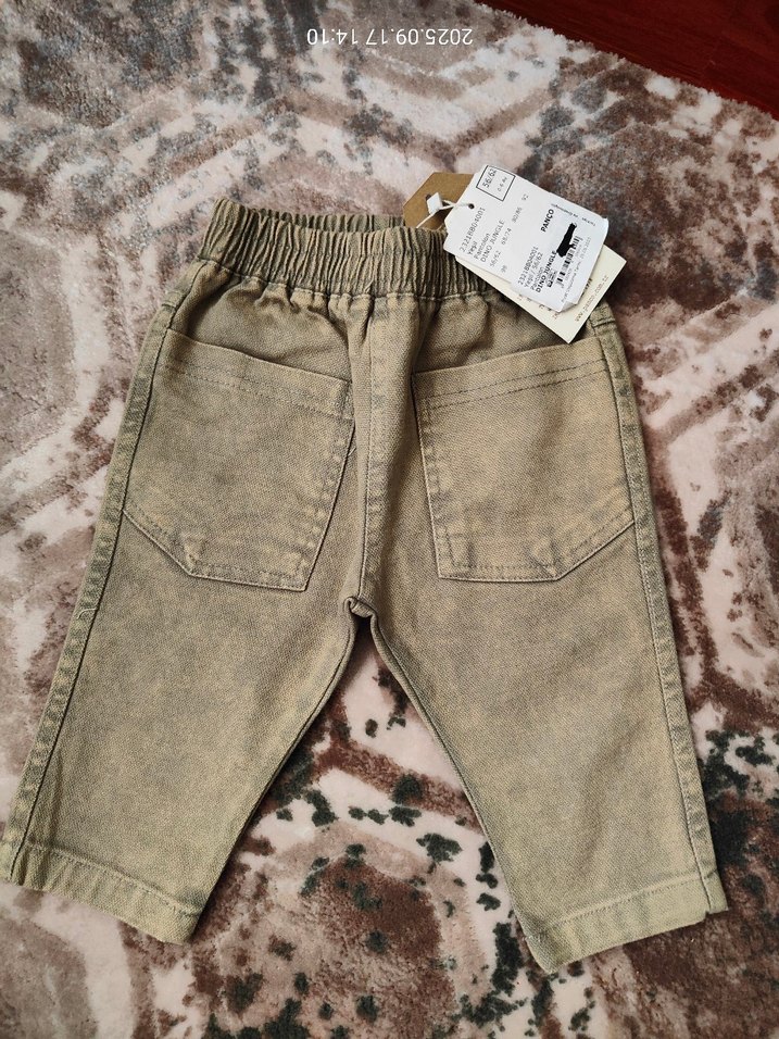 Erkek Çocuk Haki Batik Desenli Bol Kesim Kot Pantolon - Görsel 2