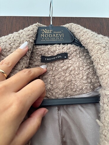 m Beden camel Renk Peluş mont
