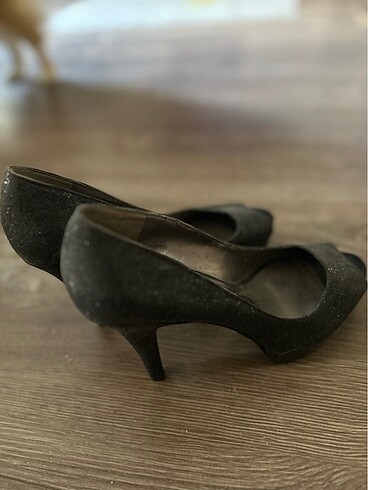 36 Beden Nine west siyah simli şık ayakkabı
