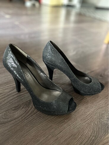 Nine west siyah simli şık ayakkabı