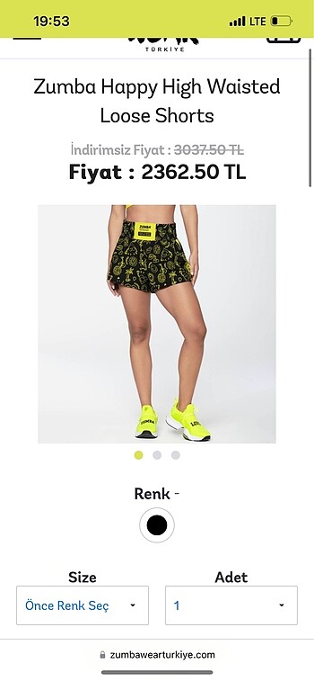Zumba wear kadın şort