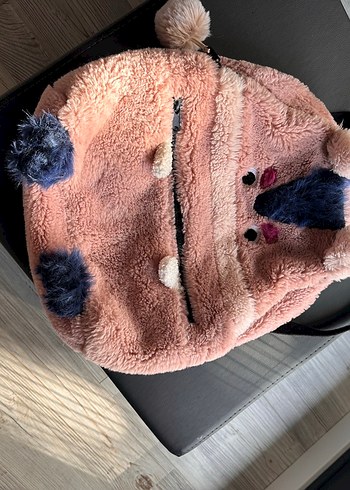 Zara Girls Peluş Pembe Çocuk Sırt Çantası - Görsel 3