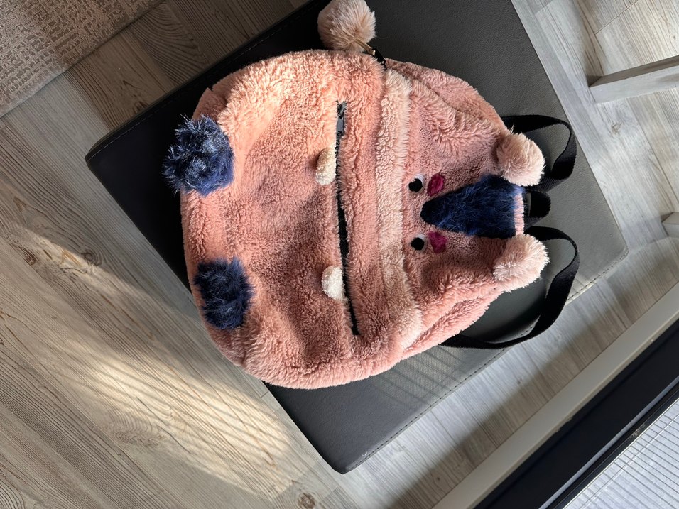 Zara Girls Peluş Pembe Çocuk Sırt Çantası - Görsel 3