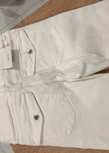 Beyaz Midi Boy Regular Fit Kadın Kot Pantolon - Görsel 4