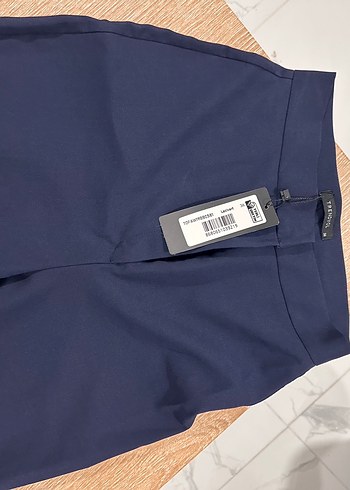 Lacivert Kadın Midi Kumaş Pantolon - Görsel 2