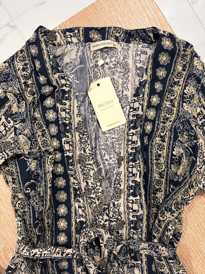 Bohem Tarzı Kuşaklı Uzun Desenli - Görsel 2