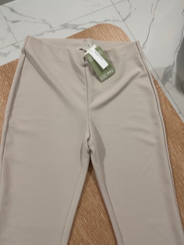 Bej Midi Kumaş Kadın Pantolon - Görsel 2