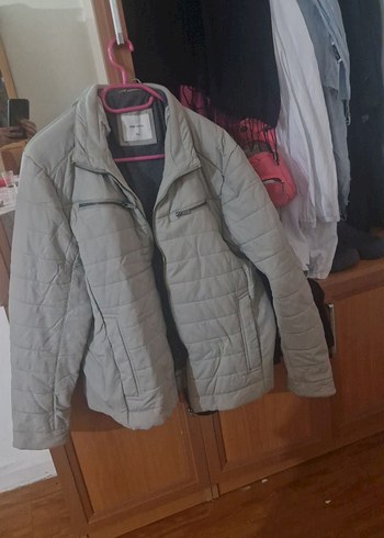 Gri Kadın Fermuarlı Midi Ceket