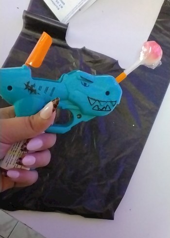 Beden Renkli Mavi, Kızrmızı dinozor Figürlü Oyuncak Tabanca