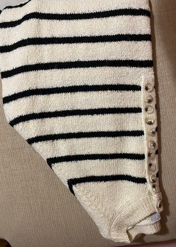 Çizgili Triko Kazak - Görsel 3