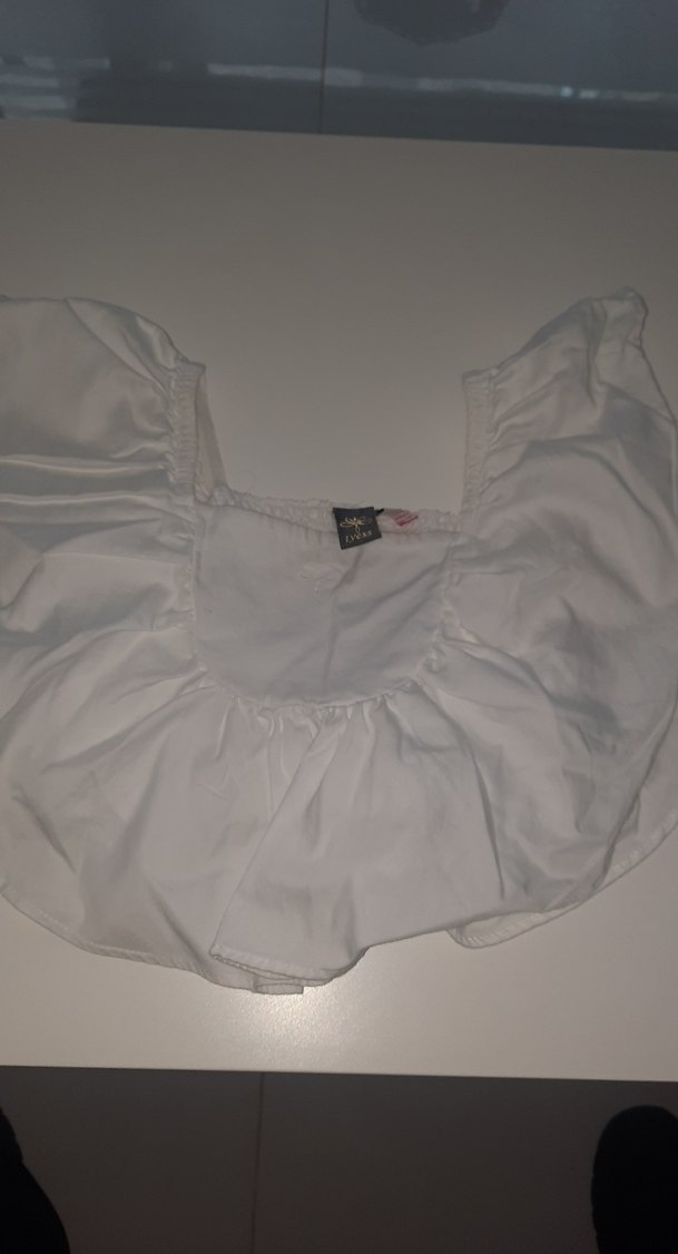 Kız Çocuk Beyaz  Fırfırlı krop - Görsel 2