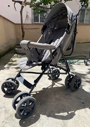 Gri ve Siyah Bebek Arabası Katlanabilir - Görsel 5