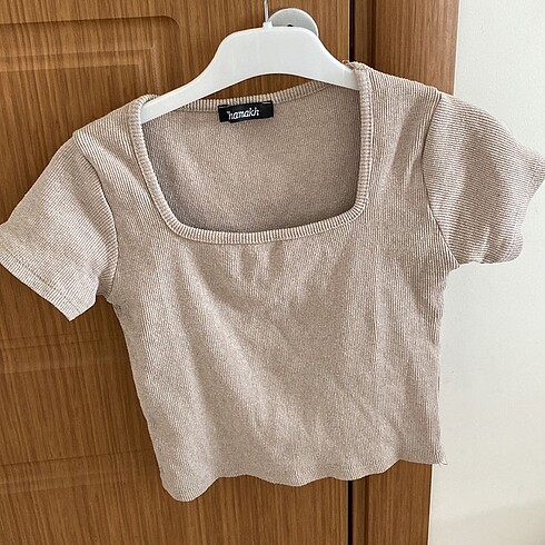 Bej Crop Tişört