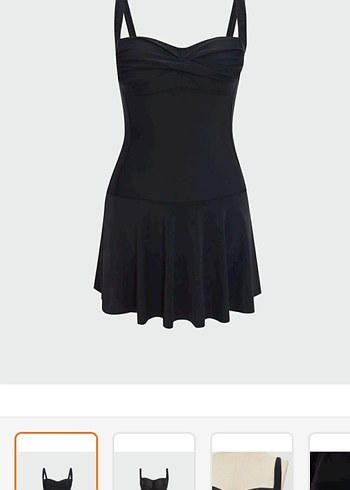 LC Waikiki Siyah Bantlı Mini Gotik Elbise