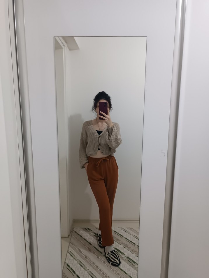 Kiremit Rahat Kesim Kadın Boyfriend Pantolon - Görsel 2