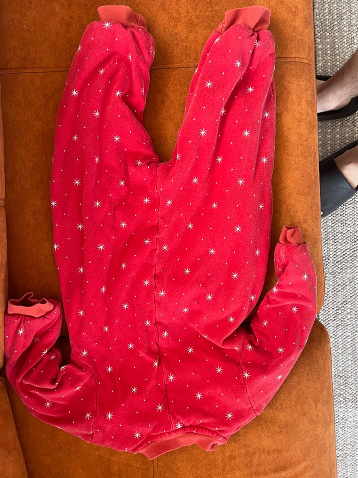 Kız Bebek Kırmızı Nakışlı uyku Tulumu - Görsel 2